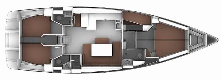 Kabinen-Layout Bavaria 51 Cruiser